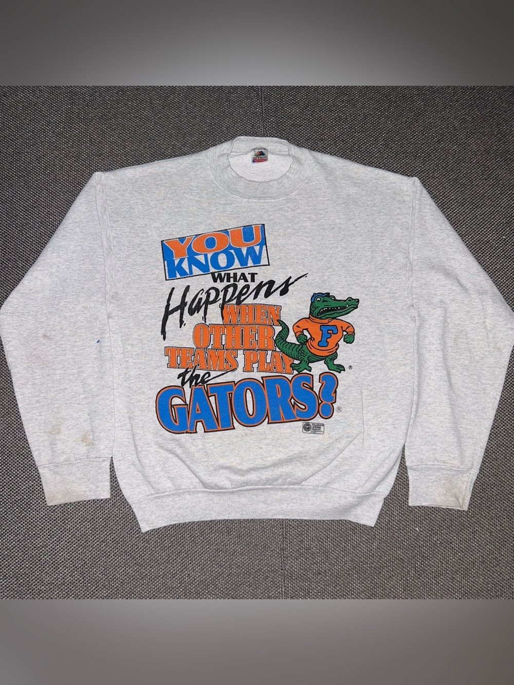 Rare 90s University of Florida Gators Gray Graphic Sweatshirt
